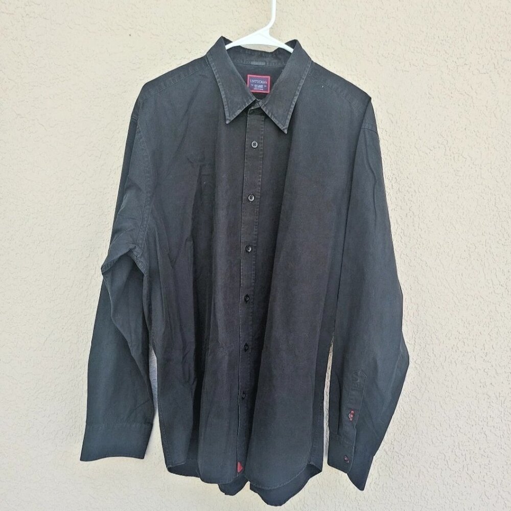 UnTuckit Men's Black Performance Button Up Long Sleeve Shirt Sz XXL